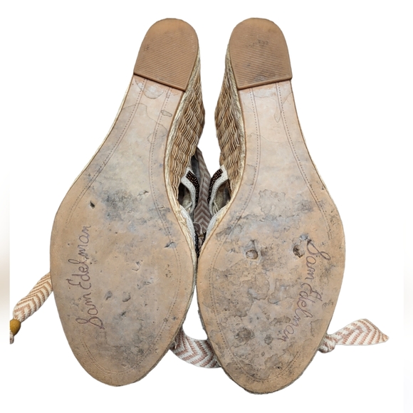 Sam Edelman Trey Beaded Wedge Sandal Espadrille  Size 7.5 - Picture 9 of 13